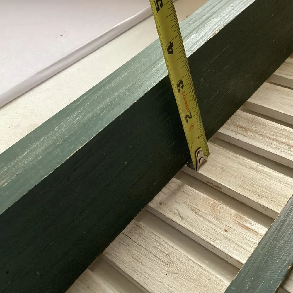 Rustic Green and Cream Wall Shelf with Planter